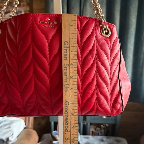 Kate Spade Red Quilted Shoulder Bag - Picture 4 of 11